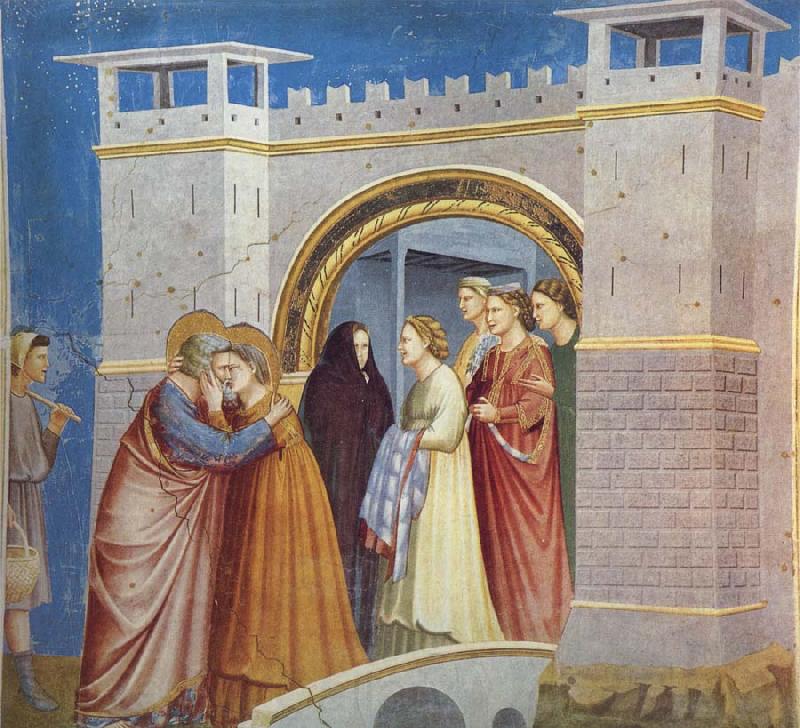 GIOTTO di Bondone Anna and Joachim Meet at the Golden Gate Germany oil painting art